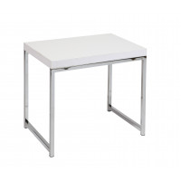 OSP Home Furnishings WST09-WH Wall Street End Table. Chrome/White